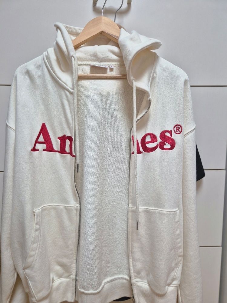 MUSINSA | AMES-WORLDWIDE BASIC LOGO HOODIE ZIP UP CREAM