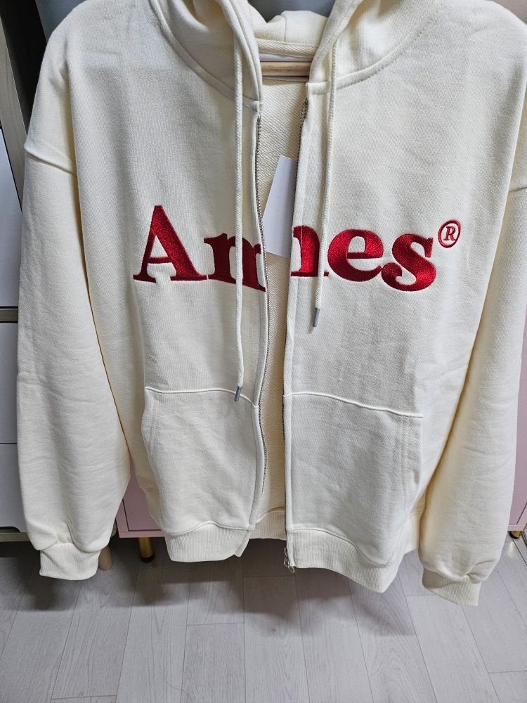 MUSINSA | AMES-WORLDWIDE BASIC LOGO HOODIE ZIP UP CREAM