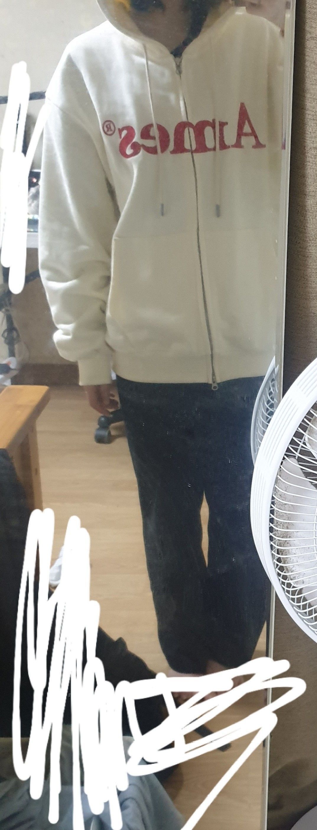 MUSINSA | AMES-WORLDWIDE BASIC LOGO HOODIE ZIP UP CREAM