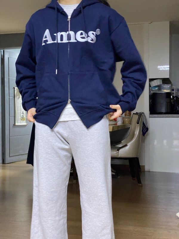 MUSINSA | AMES-WORLDWIDE BASIC LOGO HOODIE ZIP UP BLACK