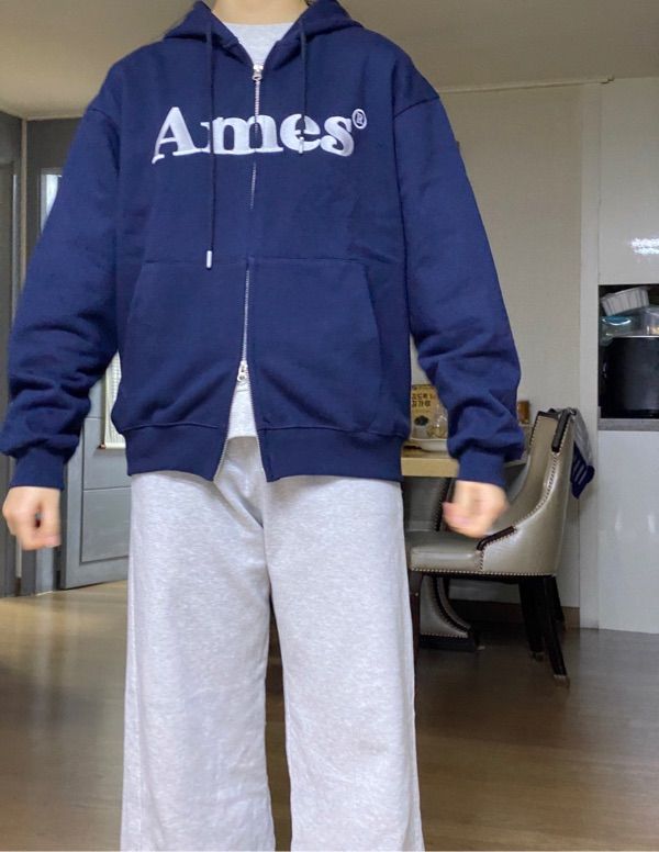 ★AMES-WORLDWIDE★SIGNATURE LOGO HOODIE BLUE★正規品/送料込 org.jpg
