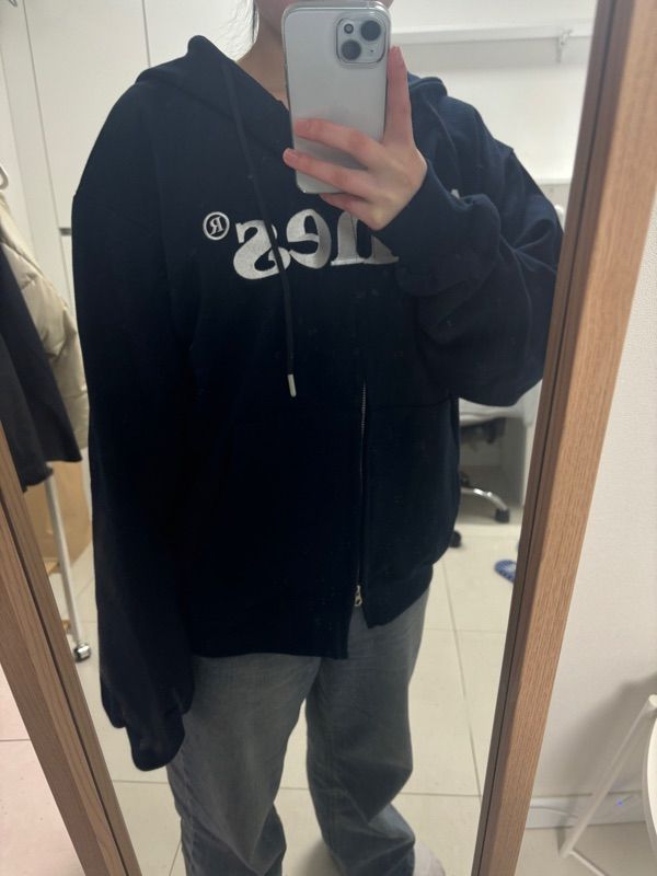 MUSINSA | AMES-WORLDWIDE BASIC LOGO HOODIE ZIP UP BLACK