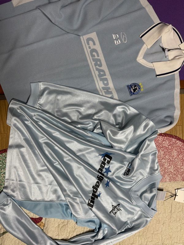 MUSINSA | Codegraphy C.GRAPHY Soccer V-neck collar knit_sky blue