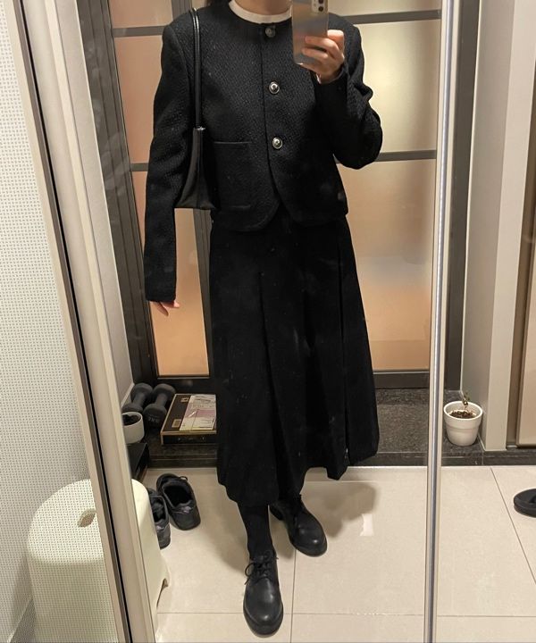 MUSINSA | MUSINSA STANDARD WOMAN Women's Round Neck Tweed Jacket