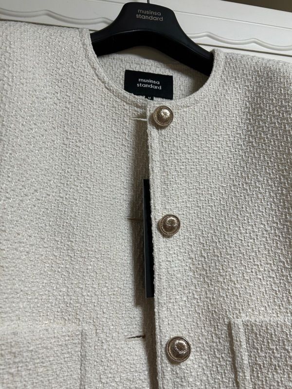 ジャケット・アウター MUSINSA ROUND NECK TWEED JACKET MUSINSA | MUSINSA STANDARD WOMAN Women's Round Neck Tweed