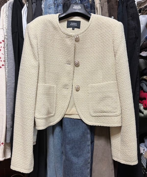 MUSINSA | MUSINSA STANDARD WOMAN Women's Round Neck Tweed Jacket