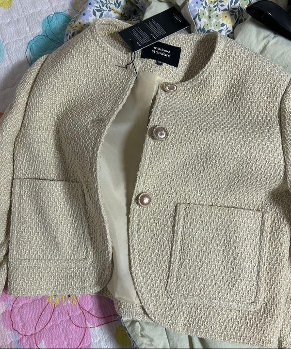 MUSINSA | MUSINSA STANDARD WOMAN Women's Round Neck Tweed Jacket