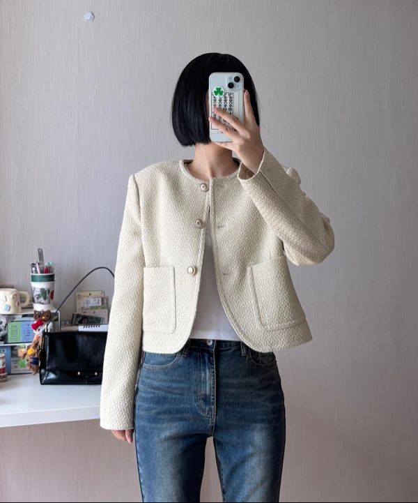 在庫あり】 | MUSINSA JACKET TWEED NECK ROUND MUSINSA ジャケット