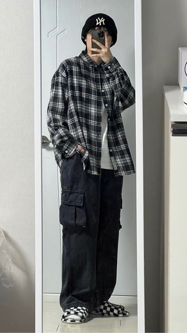 【IONSEOUL】Baresi Over Check Shirt 4FM209 MUSINSA | INSILENCE Overfit Check Shirt GREY