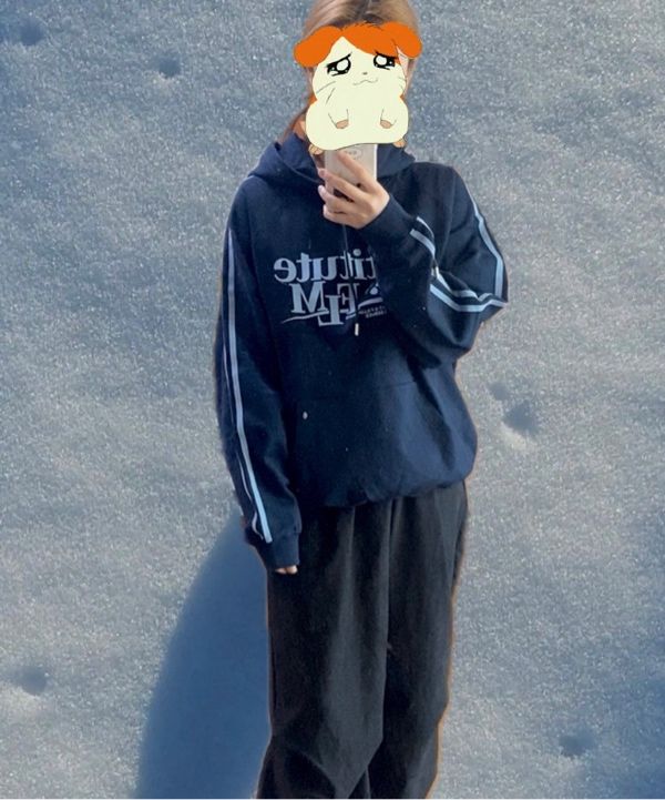 MUSINSA公式 | FILLUMINATE ダブルラインテーピングフードパーカー