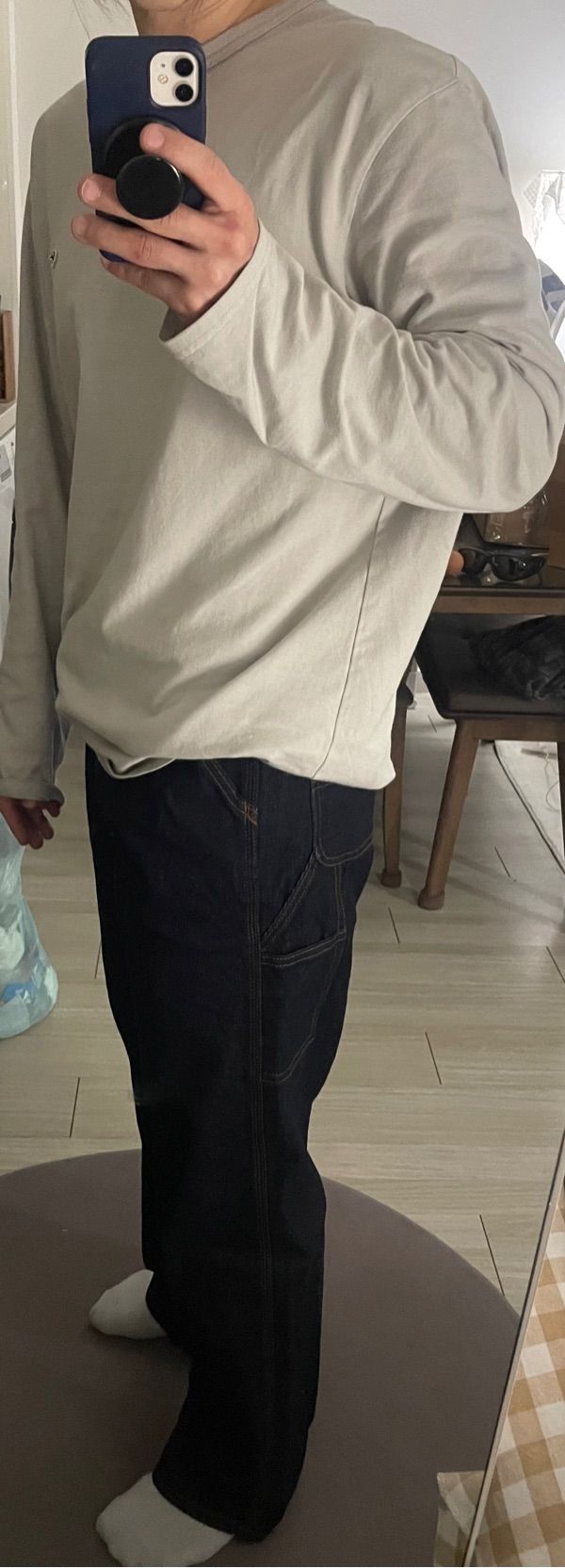 ★MUSINSA STANDARD★ Denim wide carpenter pants dark blue MM MUSINSA | MUSINSA STANDARD Denim Wide Carpenter Pants [Dark