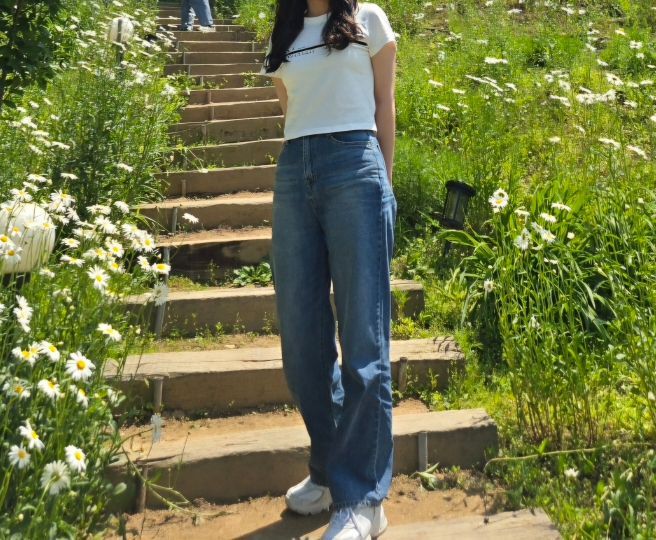 MUSINSA | MATIN KIM LOGO CUTTED CROP TOP IN WHITE