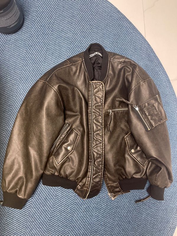 MUSINSA公式 | GRAILZ MULTI ZIPPER BOMBER LEATHER JACKET [BLACK]