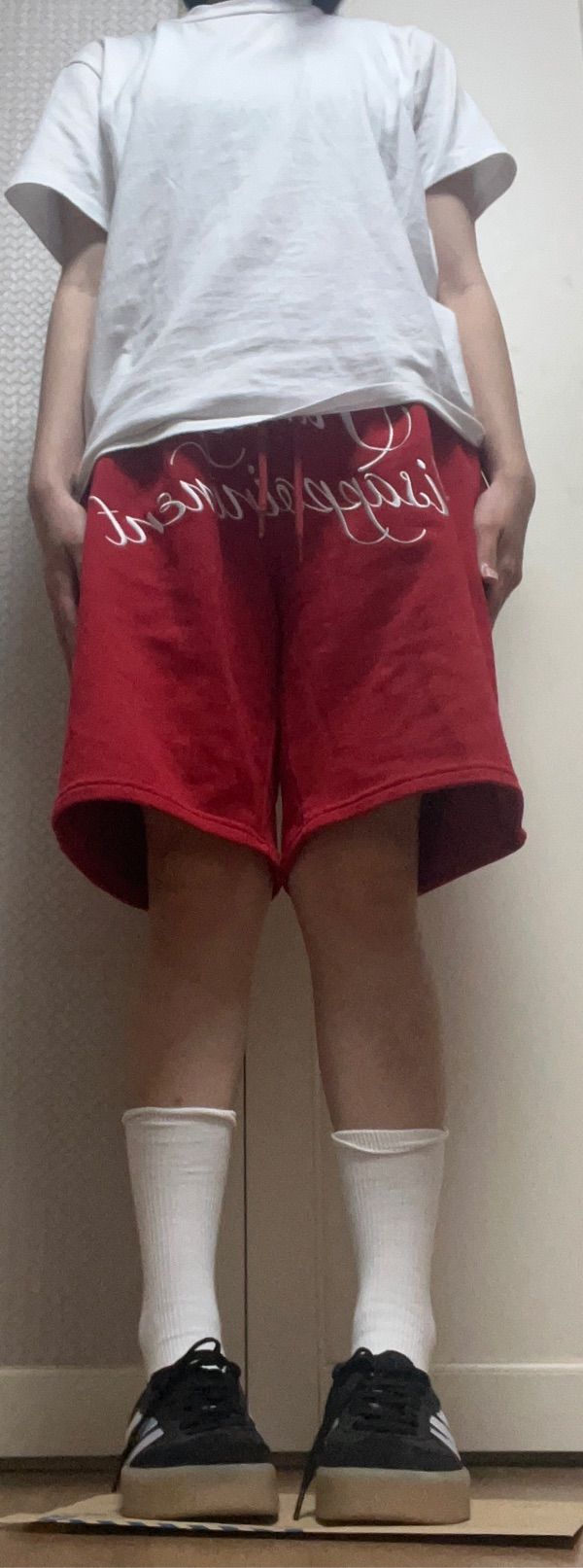 ショートパンツ [SCULPTOR] Bad Seed Sweat Half-pants Red SC24S429NMRD 韓国SCULPTOR スカルプター】Bad Seed Sweat Half-pants ボトムス