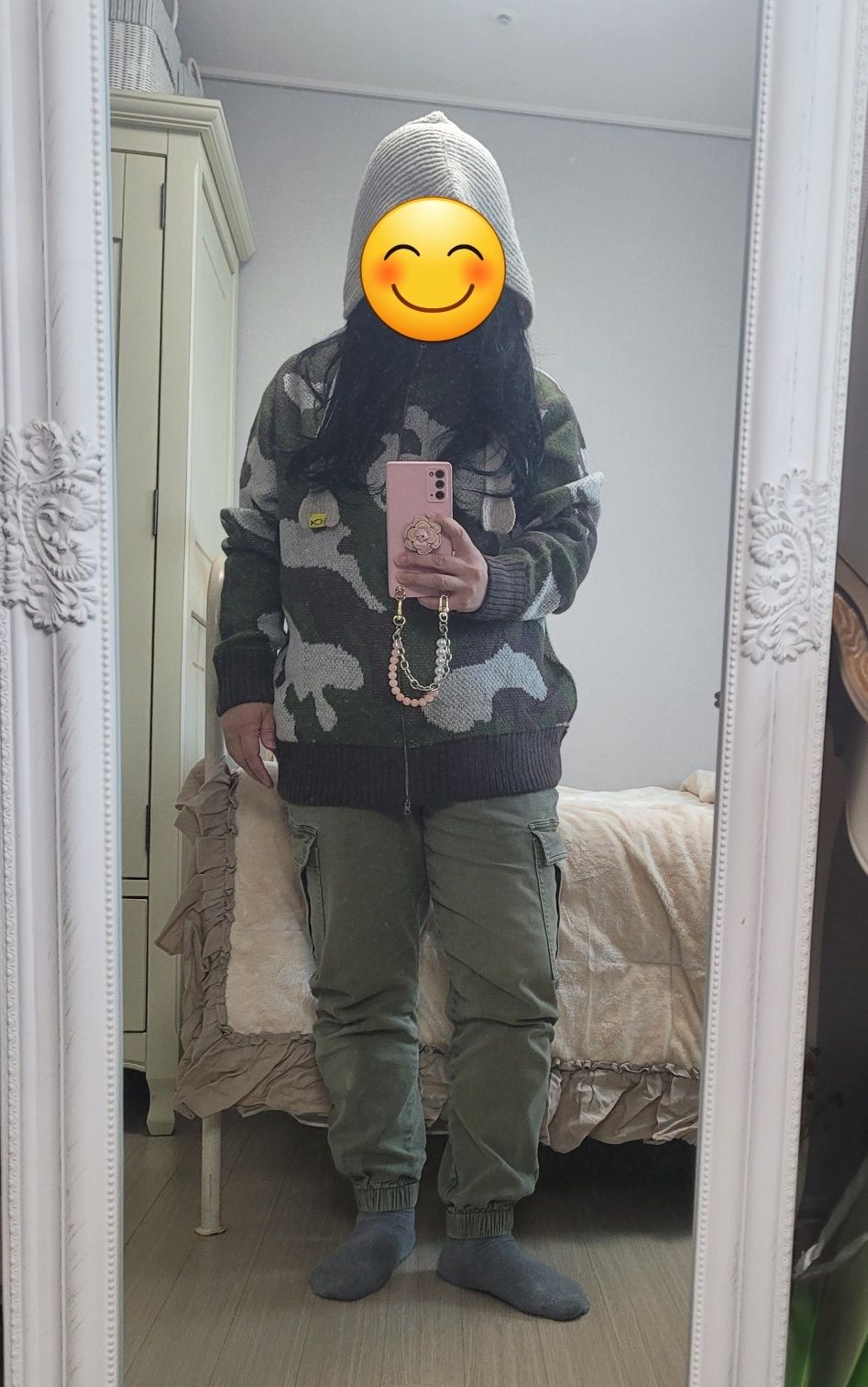 ★SCULPTOR★ Camouflage Mohair ZipUp Forest SC24S105GR Camouflage Mohair Zip-Up Forest - Sculptor