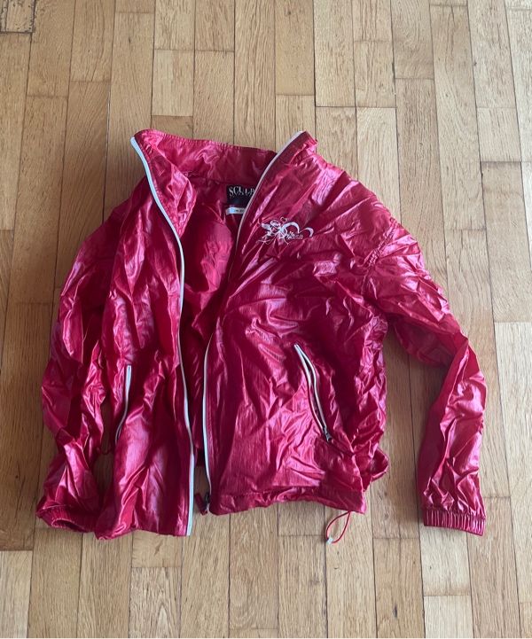 MUSINSA | SCULPTOR Glossy Nylon Jacket Red