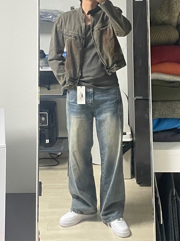 SUPERSUB ♥ Vintage Washed Denim Crop Jacket/追跡付 Vintage washed denim cropped jacket - washed blue - SUPERSUB