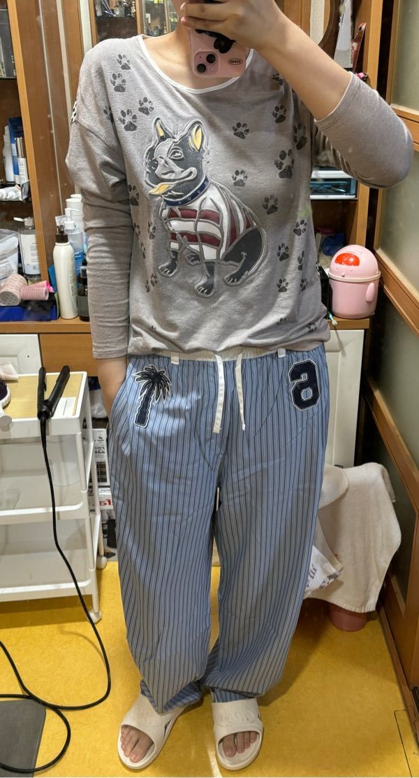 MUSINSA | SCULPTOR Woke Up Like This PJ Pants Blue Stripe
