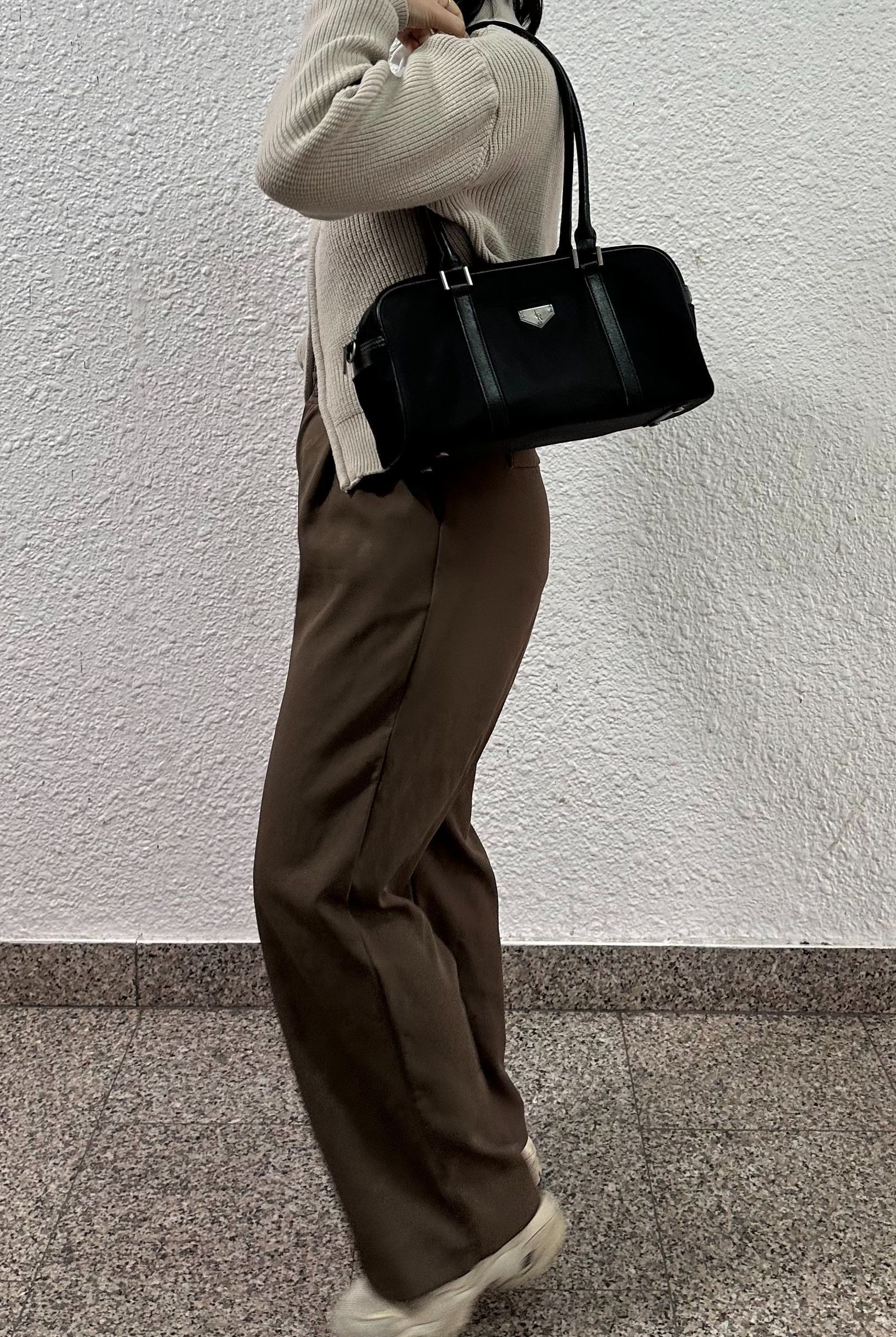 MUSINSA | LEATHERY Boston leather shoulder bag [BLACK]