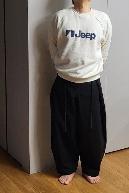 【AJO AJOBYAJO】24SS★ One Tuck Oversized Cotton Pants One Tuck Oversized Cotton Pants [BLACK] - AJOBYAJO