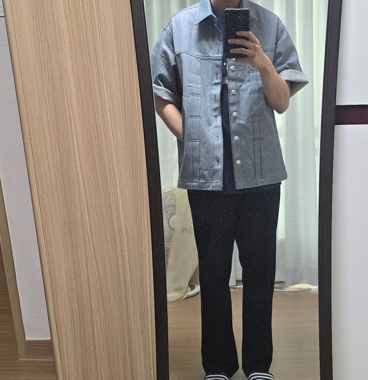 MUSINSA | AJOBYAJO Recycled Denim Trucker Shirt [NAVY]