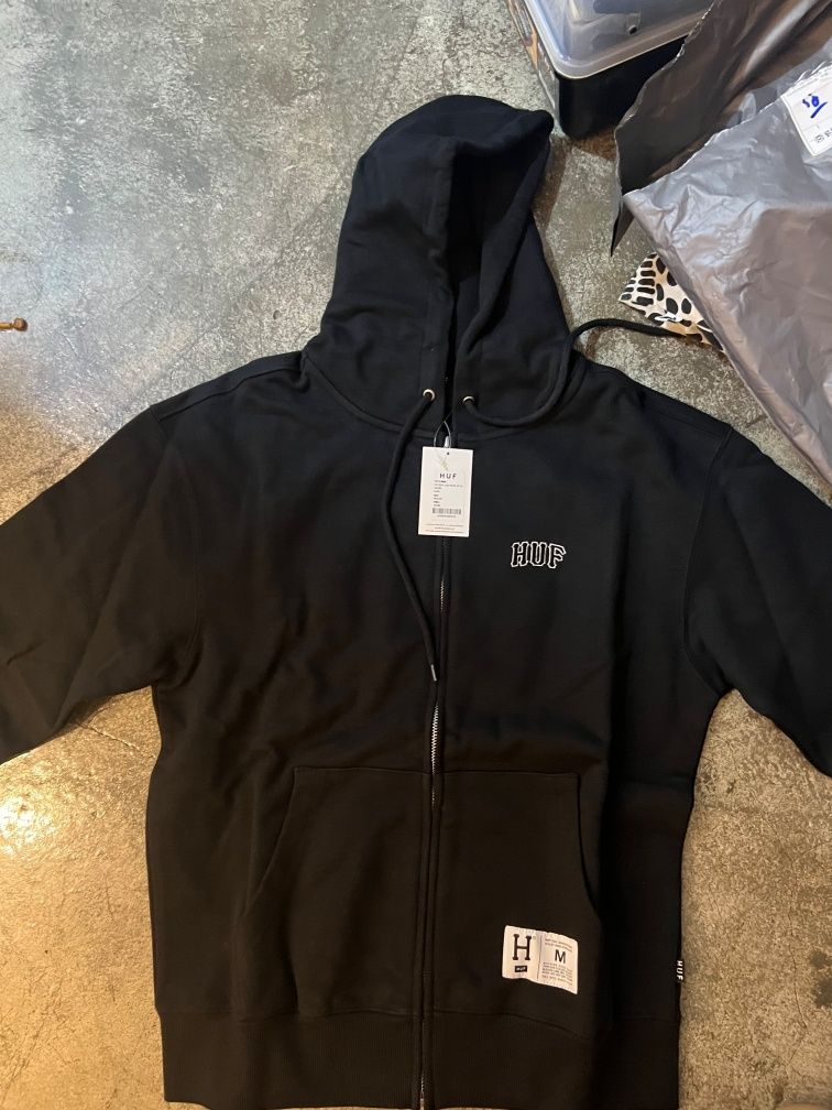 MUSINSA公式 | HUF HUF ARCH LOGO HOODIE ZIP UP [BLACK]