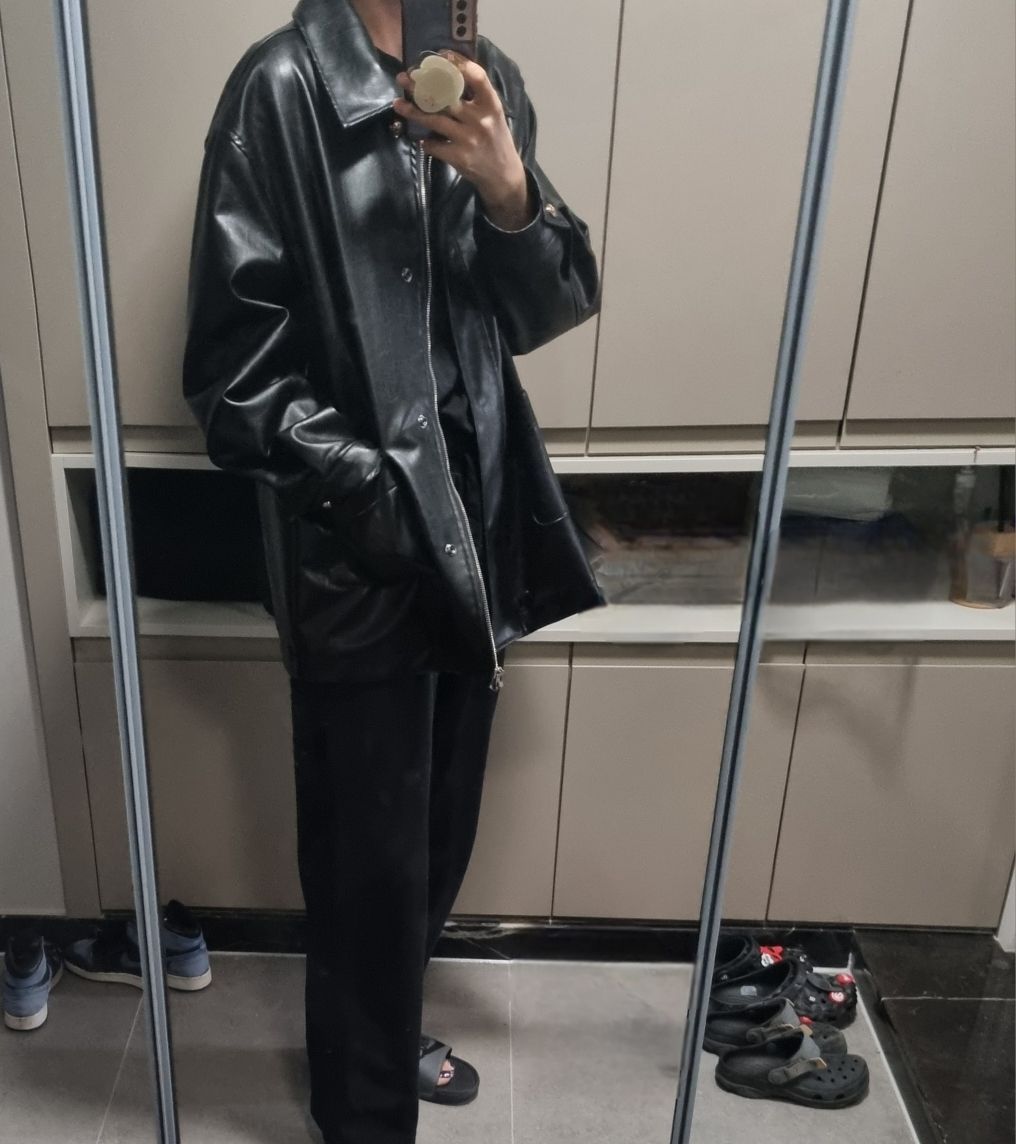 新品⭐︎ SLY オーバーサイズ ブラックレザージャケット SLY（スライ） レザージャケット ライダース VINTAGE BOXY F/LEATHER