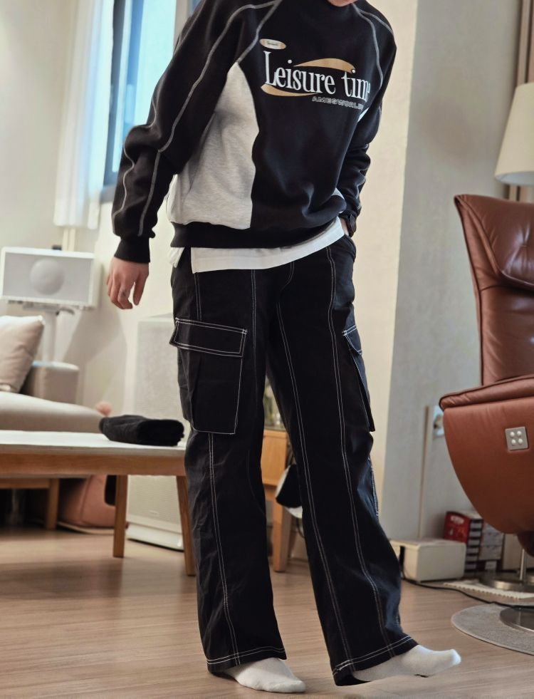 MUSINSA | AMES-WORLDWIDE LEISURE TIME LOGO SWEATSHIRT BLACK