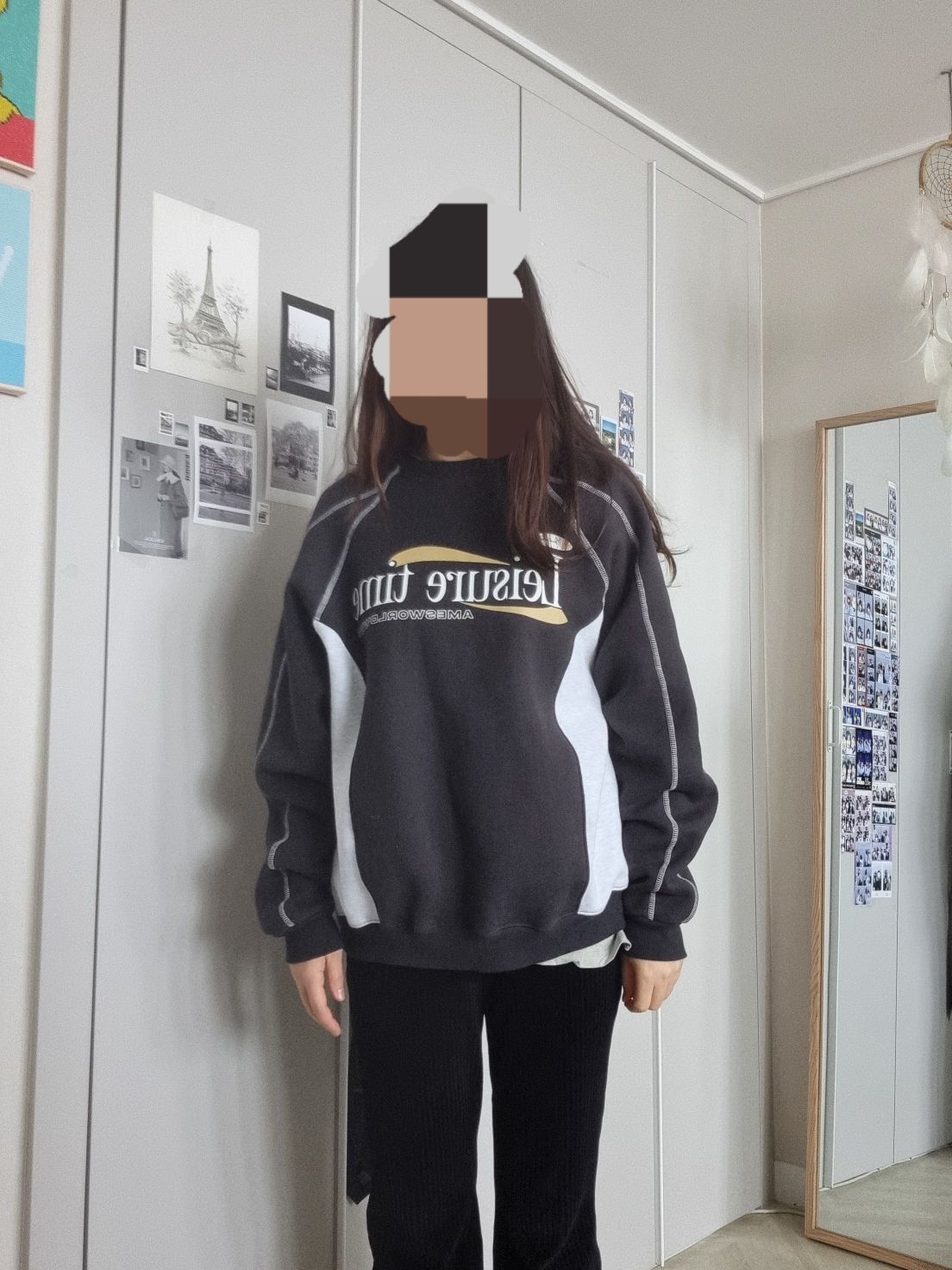 ★AMES-WORLDWIDE★LEISURE TIME LOGO SWEATSHIRT NAVY★正規品 AMES-WORLDWIDE