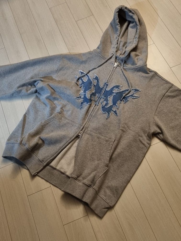 MUSINSA | MAHAGRID BUTTERFLY APPLIQUE HOOD ZIP-UP BLACK