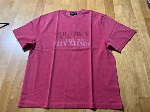 MUSINSA | WOOALONG Pigment over fit graphic T-shirt - RED