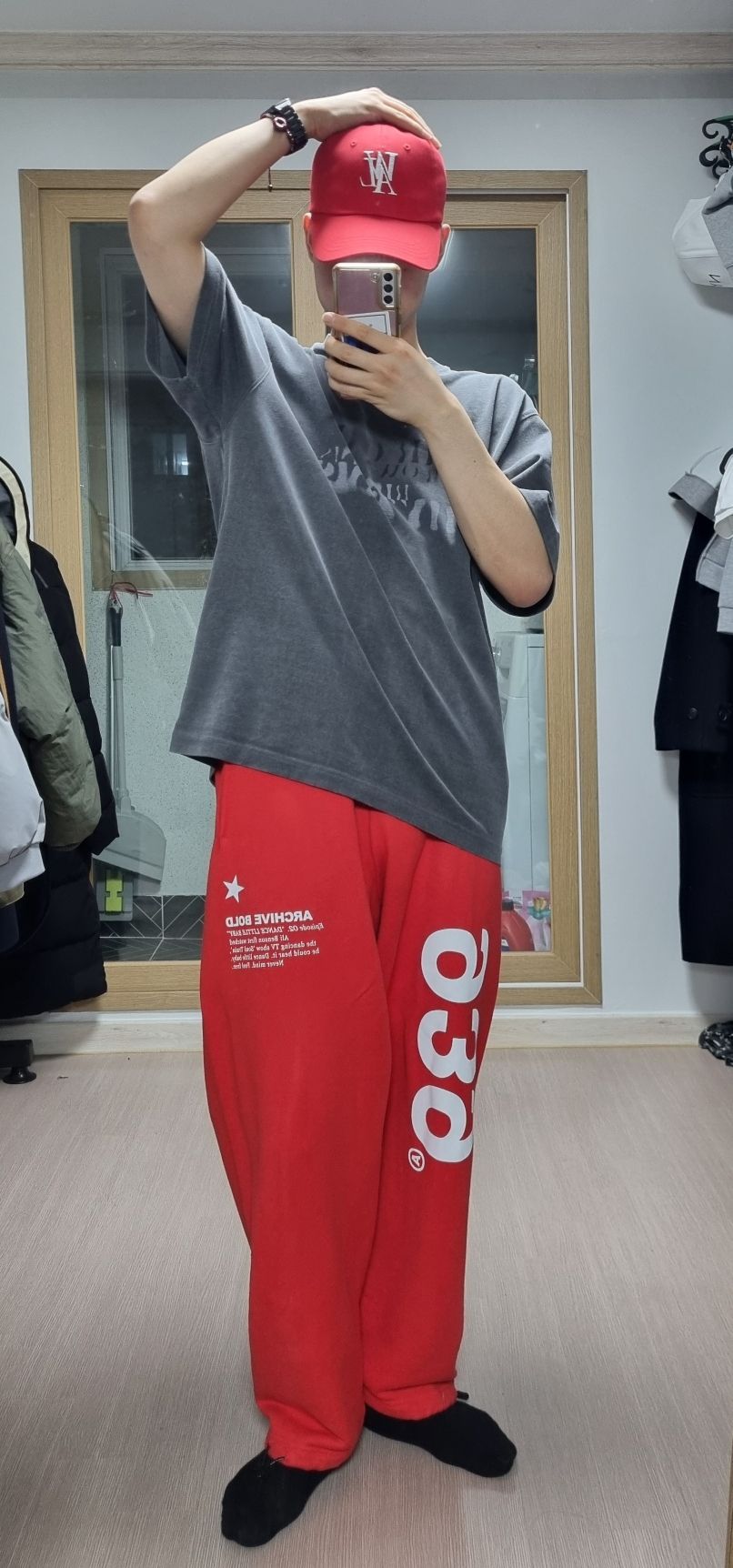 ★送料・関税込★WOOALONG★Pigment over fit graphic T-shirt★ Pigment over fit graphic T-shirt - CHARCOAL GREY - WOOALONG
