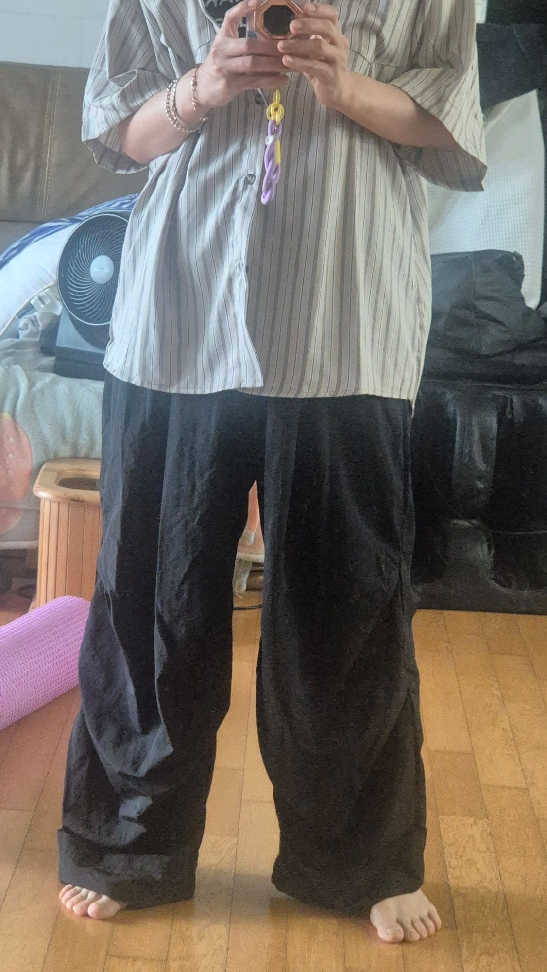 【WOOALONG】 ★ Drape nylon wide pants ★ 大人気 MUSINSA | WOOALONG Drape nylon wide pants - BLACK