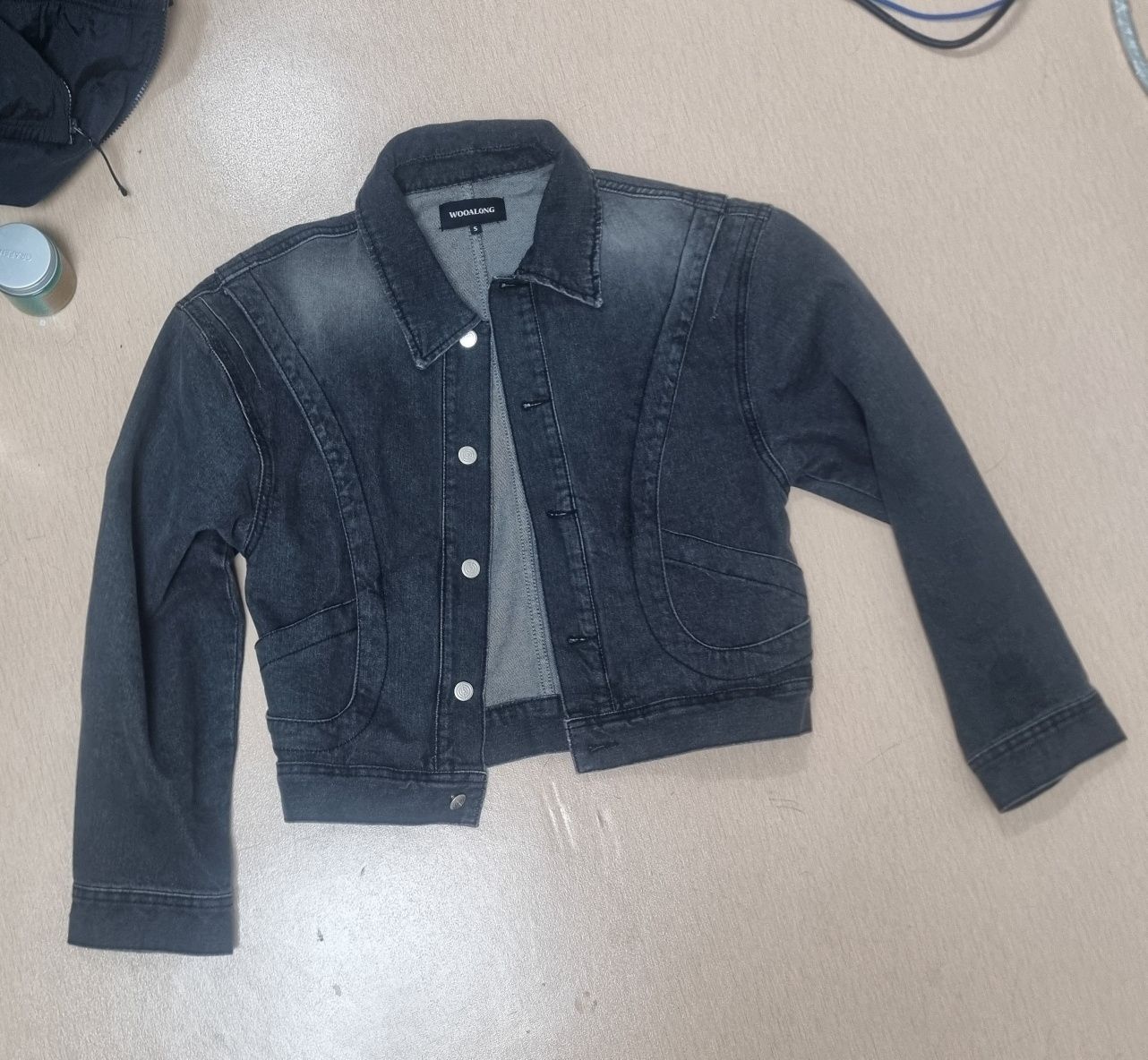 ジャケット WOOALONG Washing curve pocket denim jacket GREY WL241DJK01U MUSINSA公式 | WOOALONG Washing curve pocket denim jacket - GRAY