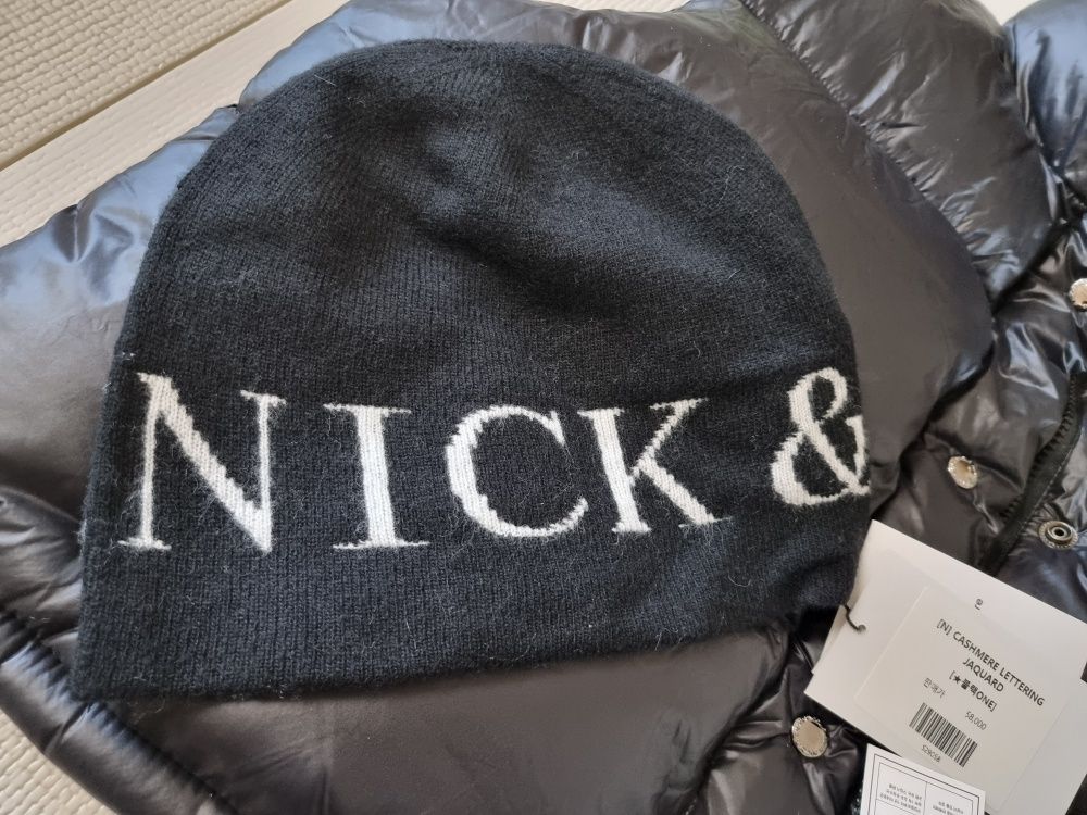 ニットキャップ・ビーニー [NICK&NICOLE] CASHMERE LETTERING JAQUARD BEANIE(5 Colors) CASHMERE LETTERING JAQUARD BEANIE_IVORY - NICK&NICOLE | 60