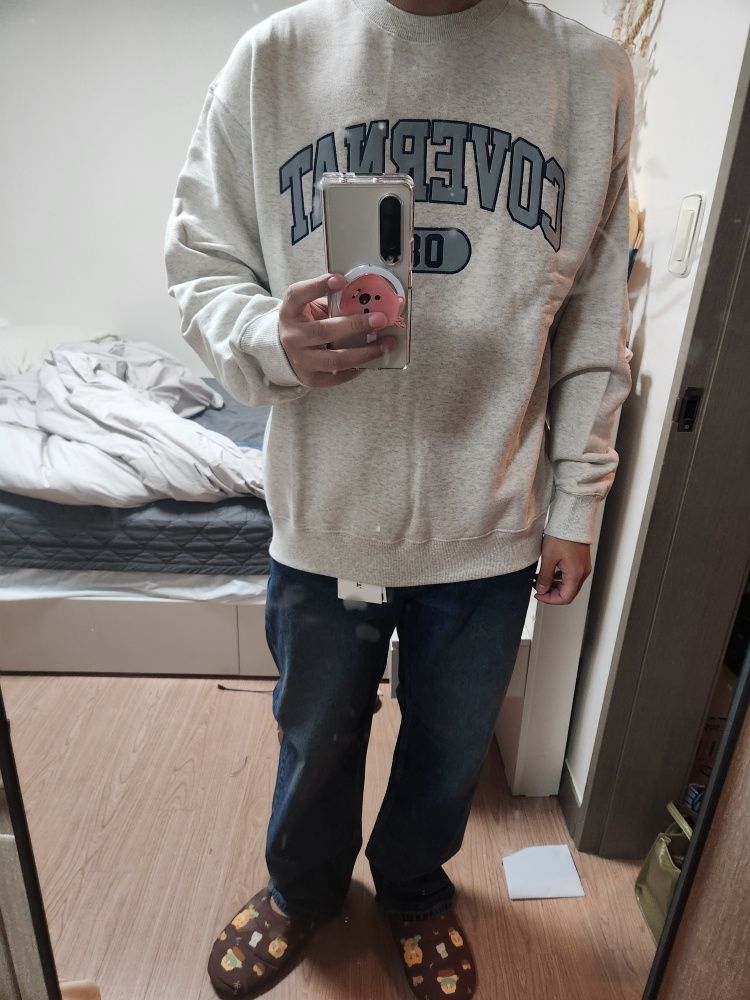 ★★COVERNAT★★ Authentic Logo Sweatshirt Oatmeal CO2403CR0 MUSINSA | COVERNAT arch logo sweatshirt oatmeal