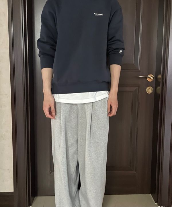スウェット・トレーナー COVERNAT Small Authentic Logo Man to Man Header Gray MUSINSA | COVERNAT Arch Logo Drop Fit Man to Man Header Gray