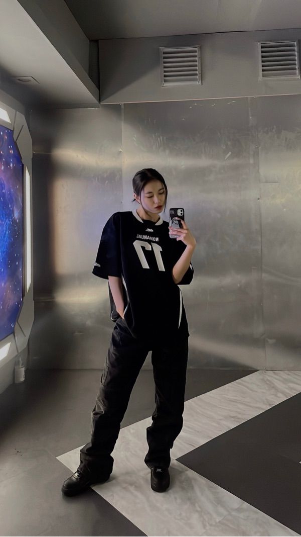 MUSINSA | NOMANUAL 17 MESH BLOCK FOOTBALL JERSEY - BLACK