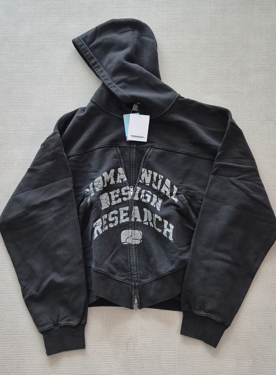 トップス NOMANUAL OVERDYED D.F.L HOODED ZIP-UP MUSINSA | NOMANUAL OVERDYED D.F.L HOODED ZIP-UP - WASHED BLACK