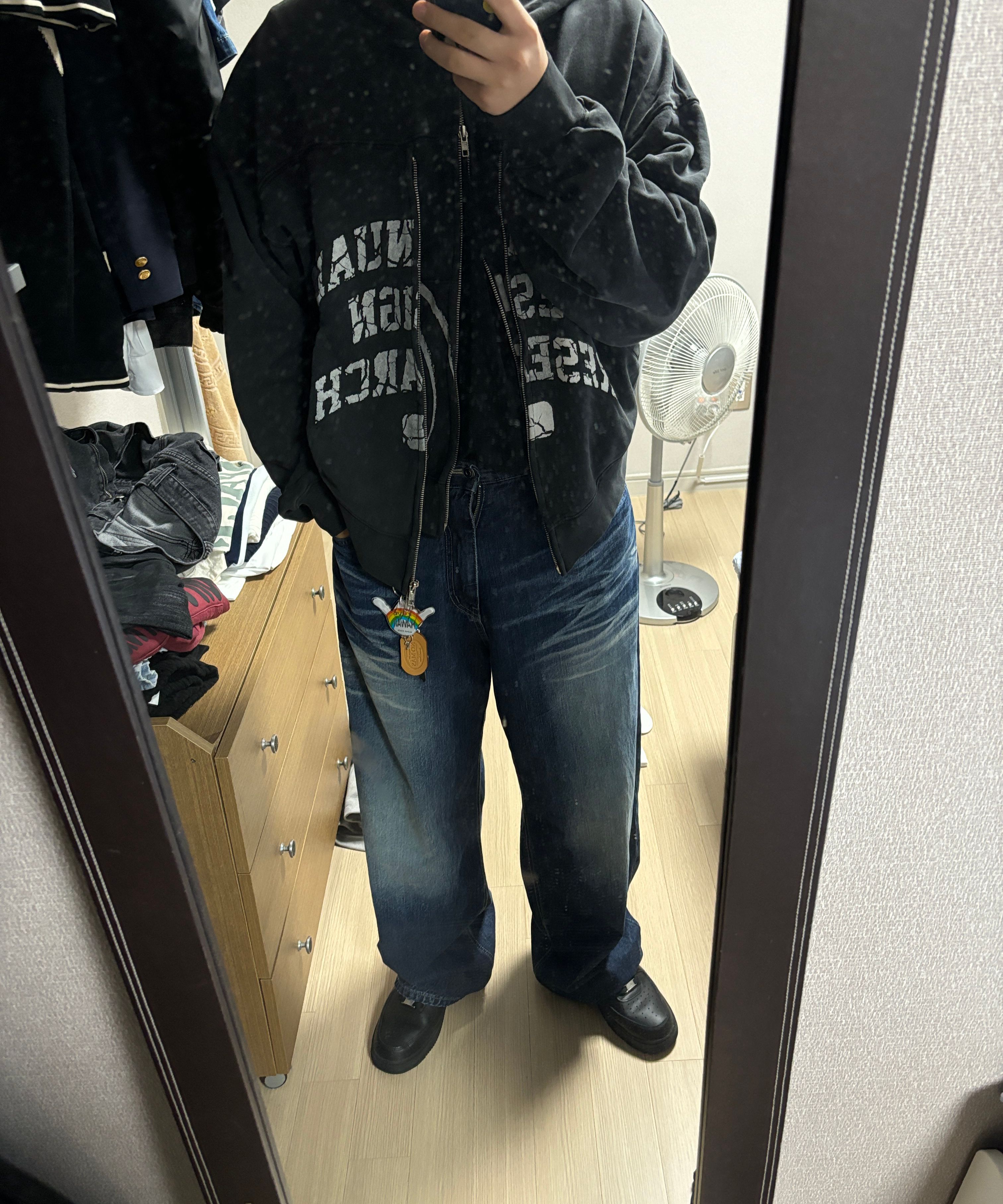 ◆NOMANUAL◆ OVERDYED DFL HOODED ZIPUP WASHED BLACK NOMANUAL】OVERDYED D.F.L HOODED ZIP-UP | OUR BRAND,NOMANUAL
