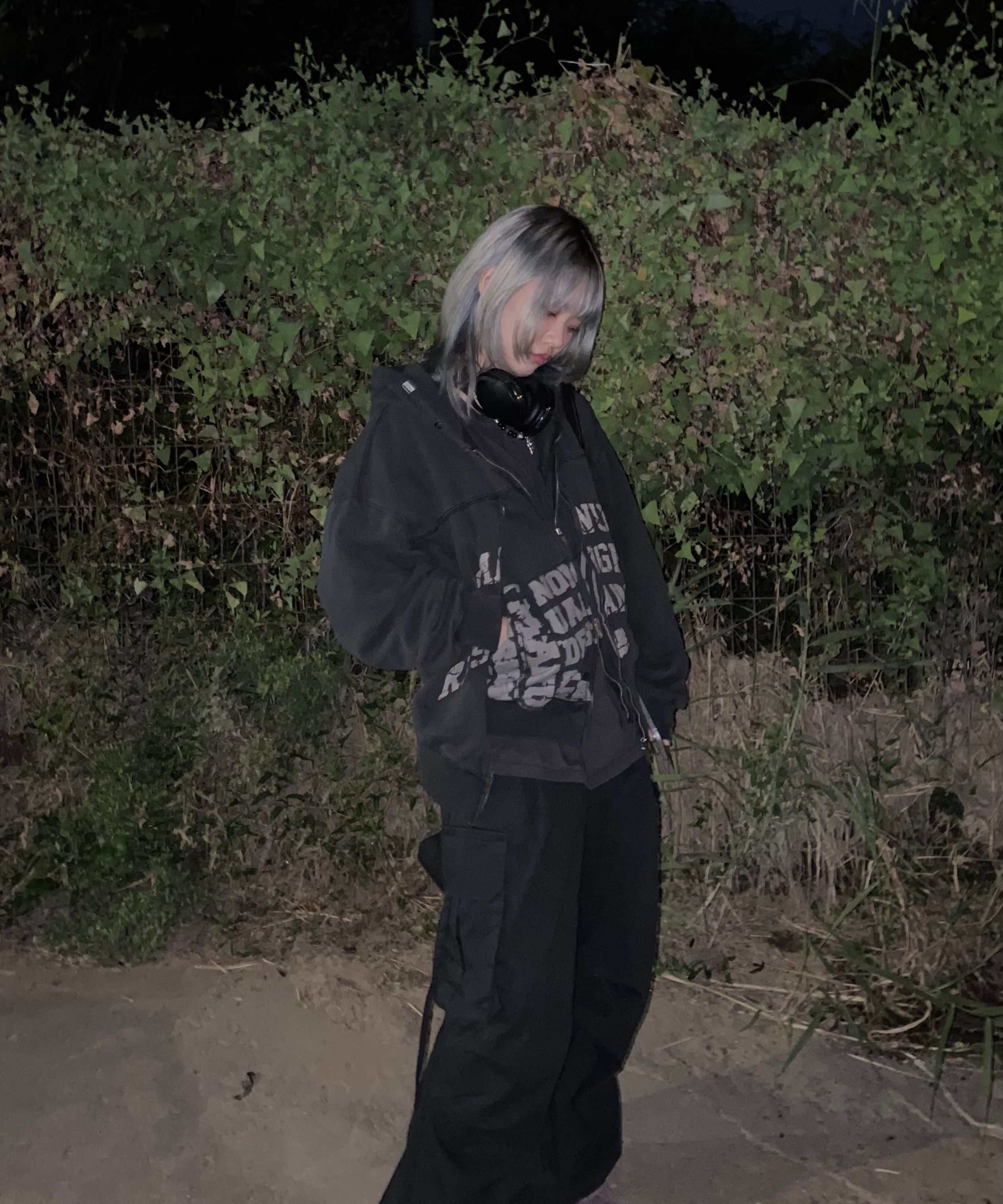 MUSINSA | NOMANUAL OVERDYED DFL HOODED ZIP-UP - WASHED BLACK