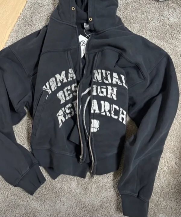 MUSINSA | NOMANUAL OVERDYED DFL HOODED ZIP-UP - WASHED BLACK