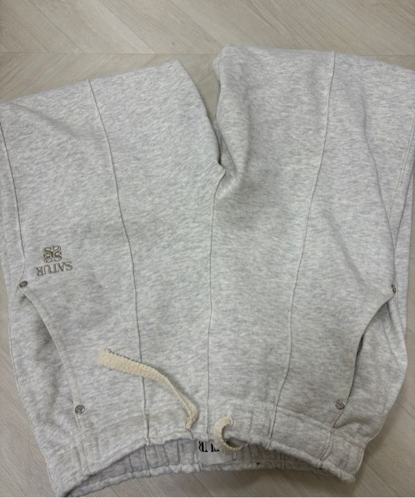 ◆SATUR◆ Etna Lounge Sweatpants Melange Ivory SA23SSMP14IV MUSINSA | SATUR Etna Lounge Straight Sweatpants Ice Blue