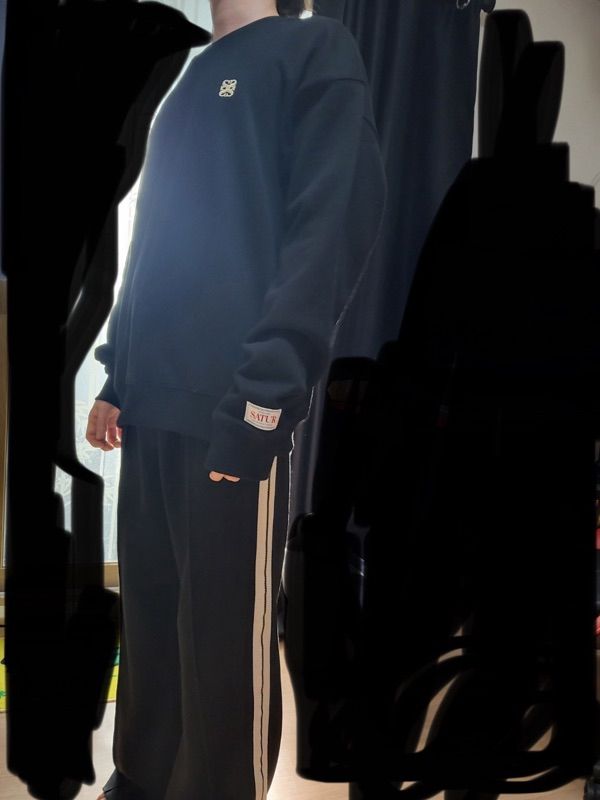 ★SATUR★ Classic Logo Basic Sweatshirt Ivory Blue SA243MTM4 MUSINSA | SATUR Classic Logo Basic Sweatshirt Ivory Blue