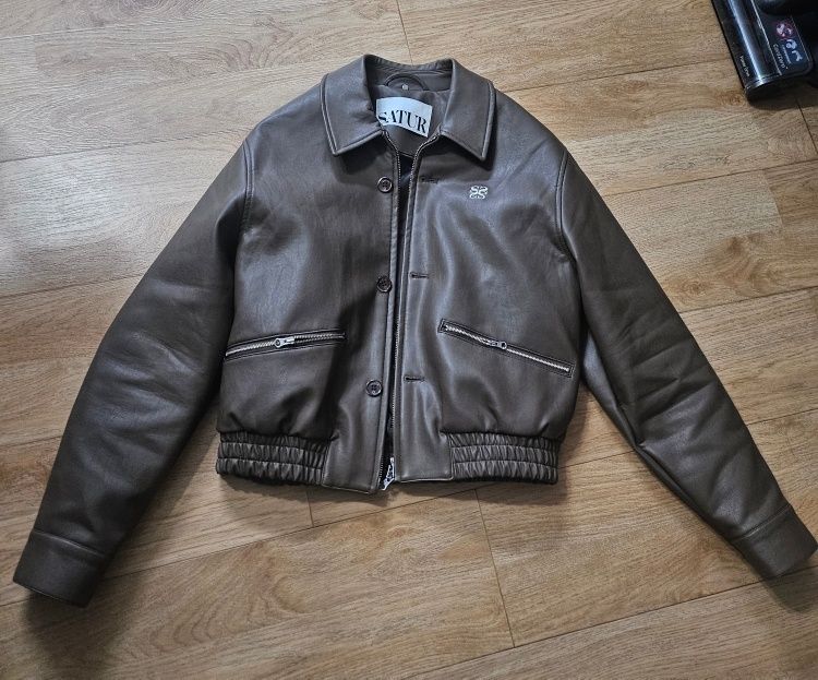 アウターその他 SATUR Theo Vegan Leather Blouson Jacket Vintage Brown SA241U MUSINSA公式 | SATUR Theo Vegan Leather Blouson Jacket