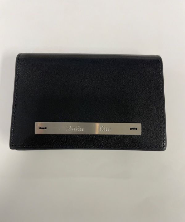 【Matin Kim】SLIM L BUSINESS WALLET SLIM METAL BUSINESS WALLET IN NAVY – Matin Kim