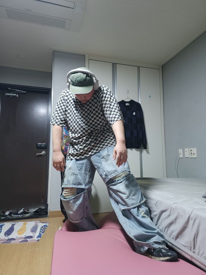 パンツ XTONZ XP207 Double Layering Damage Incision Denim Pants BLUE MUSINSA | XTONZ XP207 Double Layering Damage Incision Denim