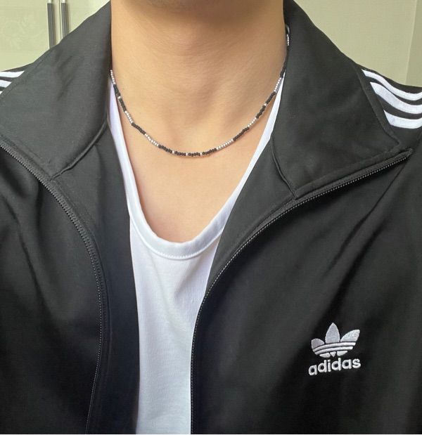 【SSY】Glass beads & Silver ball layering necklaced▲TWS着用 MUSINSA公式 | SSY [SET] Handmade glass beads & silver ball