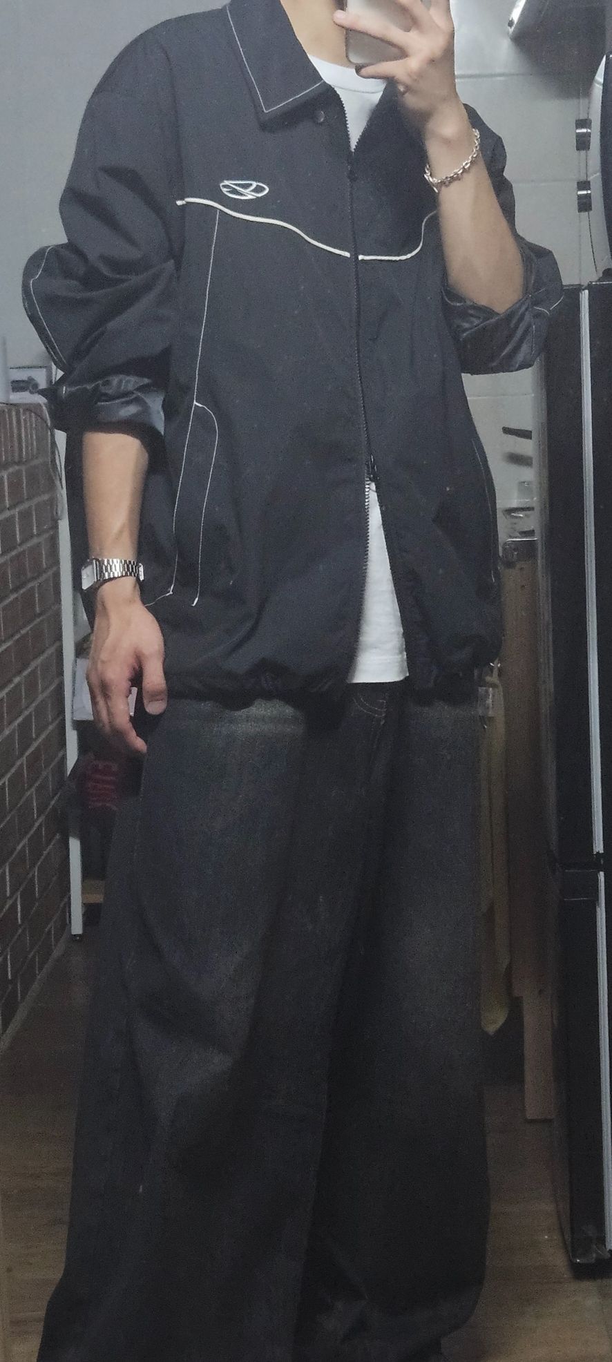 MUSINSA | 1993STUDIO Small logo piping coach jacket_black