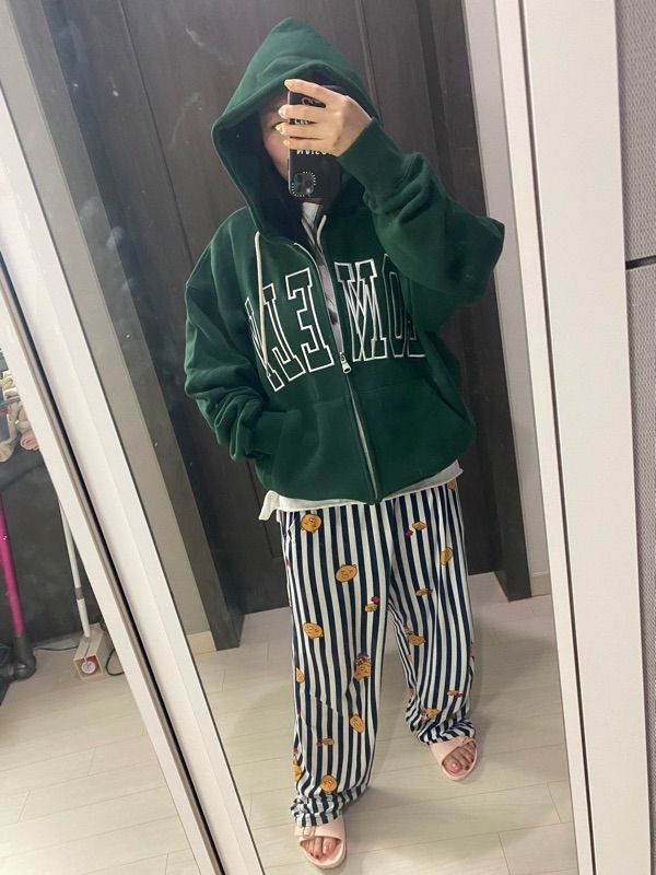 MUSINSA | NOHANT LONELY/LOVELY HOODIE ZIP-UP DEEP GREEN